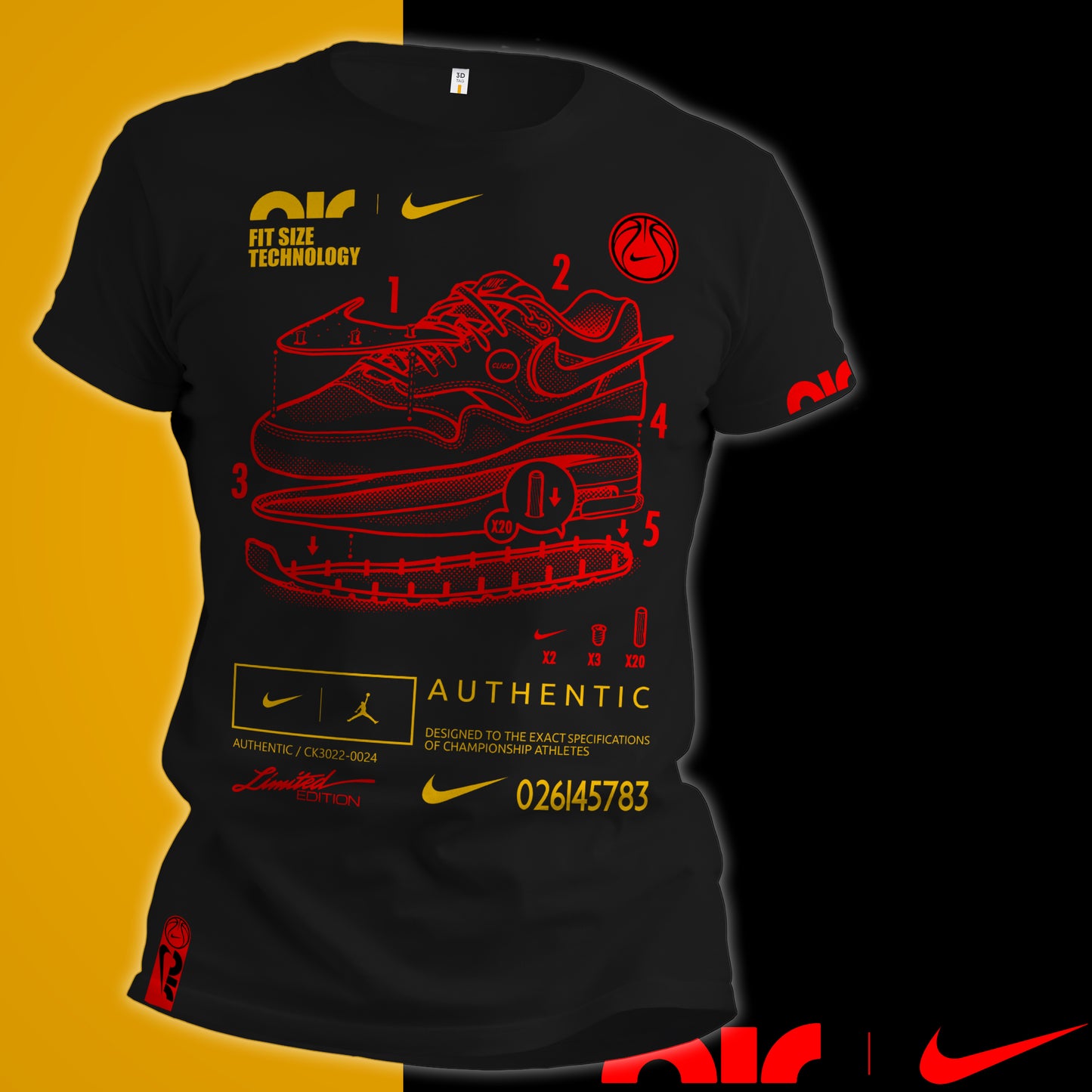 RED NIKE SNEAKERS T-SHIRT
